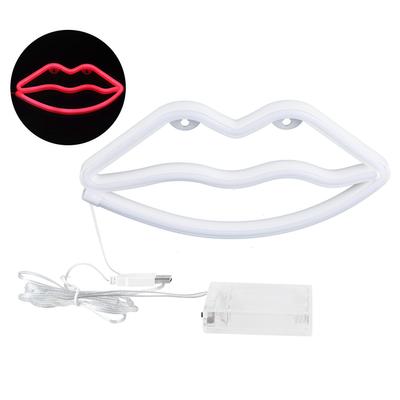 LED Neon Schild Lampe Lippenförmiges Wanddekoratives Licht für Antrag Hochzeit Zuhause GeburtstagsfeierRot