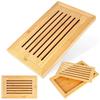 Bamboo Wooden Openwork Bread Cutting Board for Crumbs