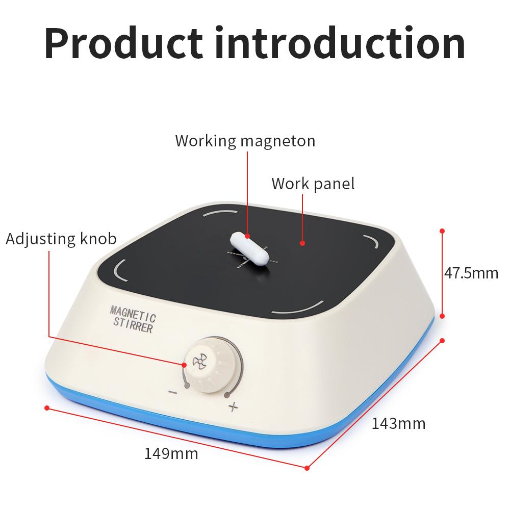 MINI Magnetic Lab Stirrer with Stir Bar 3L Magnetic Mixer Speed Adjustable 300-3000RPM for Laboratory Classroom