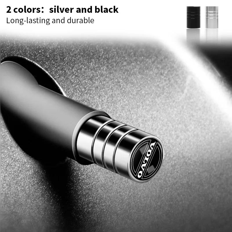 

4Pcs automobile tire valve core automobile alloy protective cap black/silver is suitable for Volvo XC60XC80XC90V40V60LS80. серебряный