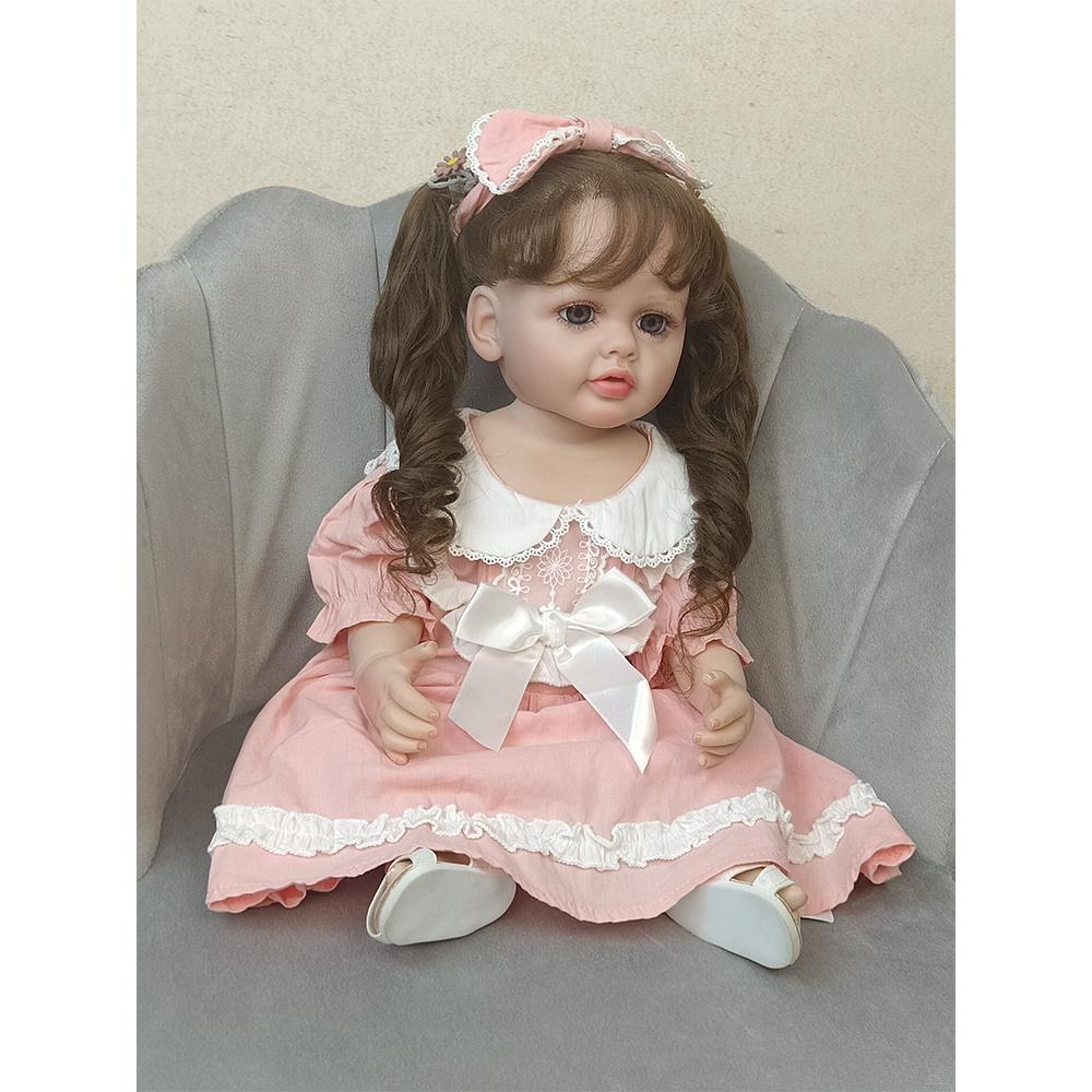 Mode Spielzeug Ganzkörper Weiches Silikon Lebensechte Real Touch Reborn Baby Mädchen Schöne Betty Mit Wenig Wellen Haar Kleinkind Prinzessin puppe