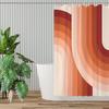 Cortina de Ducha Estilo Moderno de Mediados de Siglo – Diseño Arcoíris Terracota, 89 Pulgadas, Abstracto Geométrico, Lavable a Máquina, Duradera