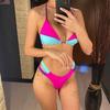 Splicing Halter High Cut Brazilian Bikini Women Swimwear Two-Pieces Bikini Set Female Swimsuit Bather Bathing Suit Swim