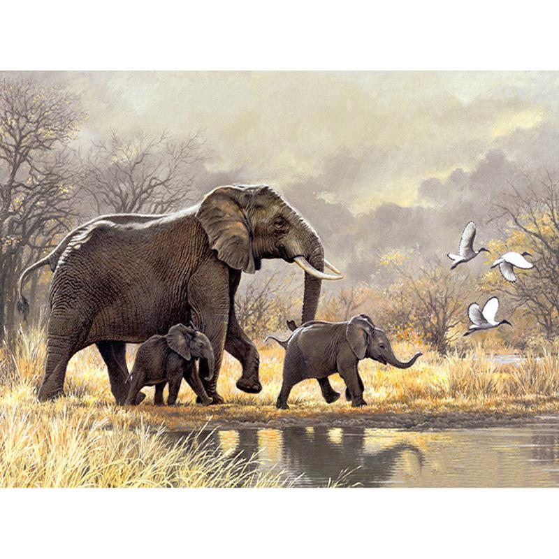 New DIY 5D Diamond Painting Elephant Diamond Embroidery Animal Cross Stitch Full Round Drill Mosaic Art Home Decor Gift