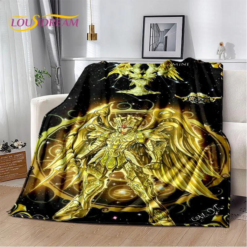Cartoon Saint Seiya 3D Retro Soft Flannel Blanket for Beds Bedroom Sofa Picnic,Throw Blanket for Cover Outdoor Leisure Nap Gift