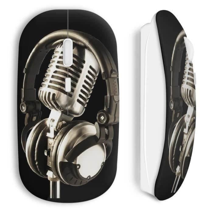 Souris Sans Fil - MANIACASE - Casque Mic - Compatible Mac et PC - Clé USB Wifi - Technologie Sans Fil