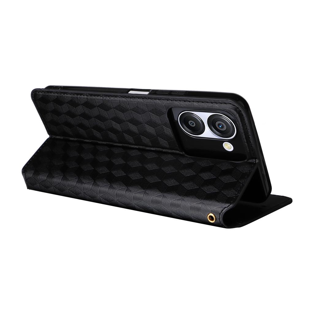 For Blackview Color 8 Magnetic Closure Phone Case Rhombus Imprinted Wallet Card Holder Cover
