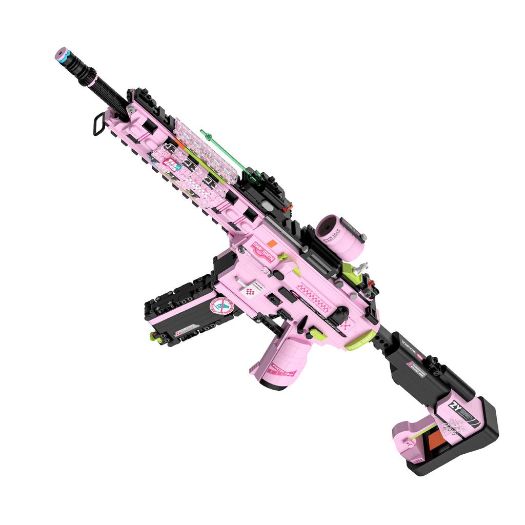 Brick Auch Simulierter Hühner-Mp-5 Dark Night Ghost Zusammengebauter Baustein Pistolenmodell Zum Senden Jungen Geschenke Ornament Spielzeug