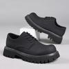 Fashion Men Shoes Black Fashion Business Leather Shoe Platform Oxfords Anti-slip Thick Tottom Male Derby Shoe New Male Outdoor Footwear