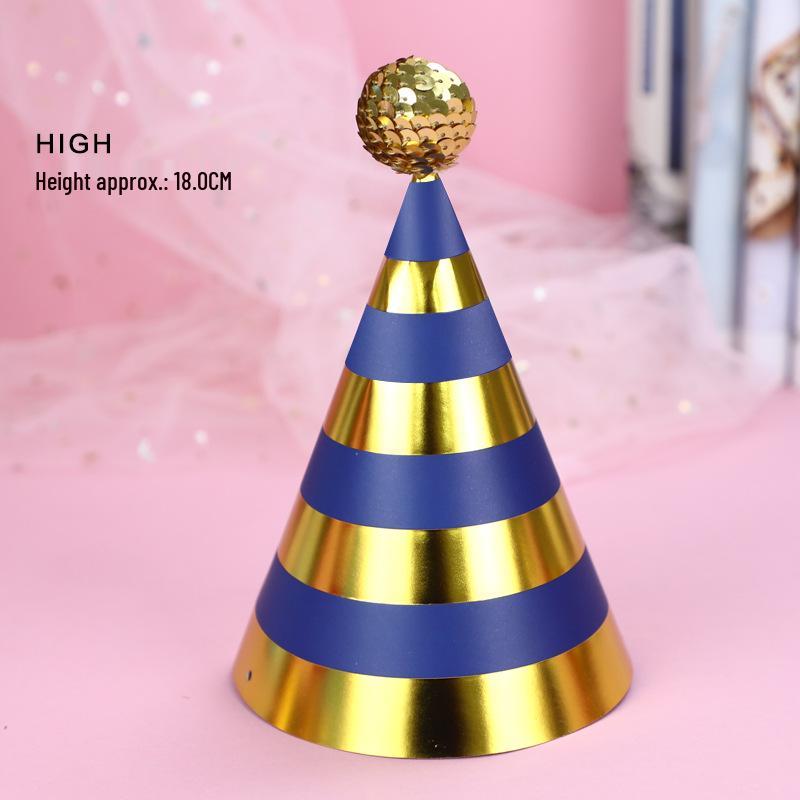 Shiny Cute Birthday Hat with Plush Ball for Party Costumes (Child & Adult)