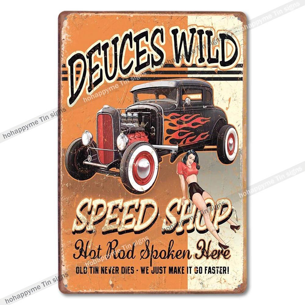 Garage Metal Tin Sign Wall Art Plaque Retro Vintage Auto Repair Shop Decor Man Cave Mechanic Tire Service Bar Pub Decoration