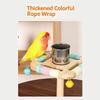 Bird Bells Stand Perch for Small Pet Birds, Wooden Home Play Frame with Textured Top Bar and Rounded Wood Finish for Daily Use Indoors