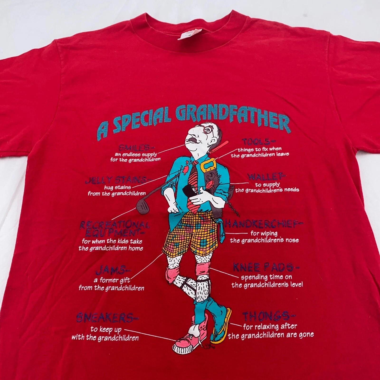 

vintage 90s A SPECIAL GRANDFATHER LIST T-Shirt M/L FUNNY cartoon grandpa 2XL