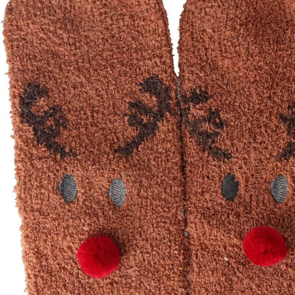 Elk Red Green Floor Sleep Socks Women Hosiery Christmas Socks Coral Velvet Socks Middle Tube Socks