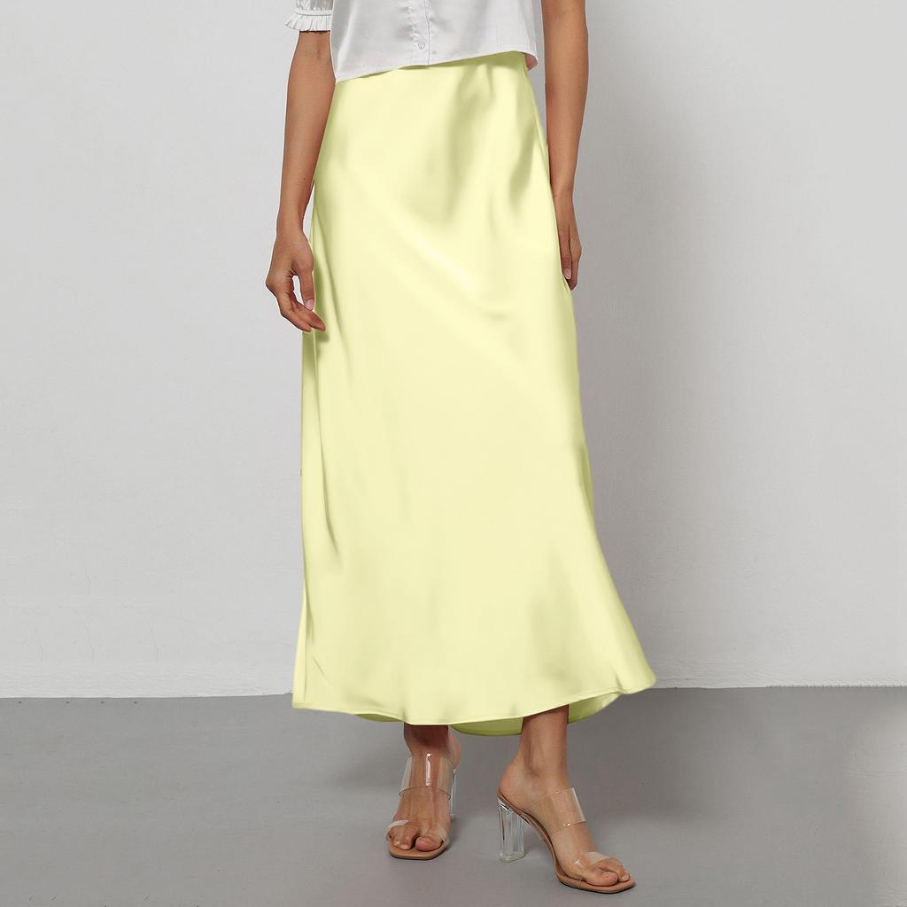 Fustă satin elegantă texturată pentru femei, rochie midi mulată, cu drapaje