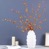 Artificial Persimmon Branch Realistic Fall Faux Twig Stem with Leaves And Persimmon Fruits for Home Office Wedding Vase Filler Table Centerpiece