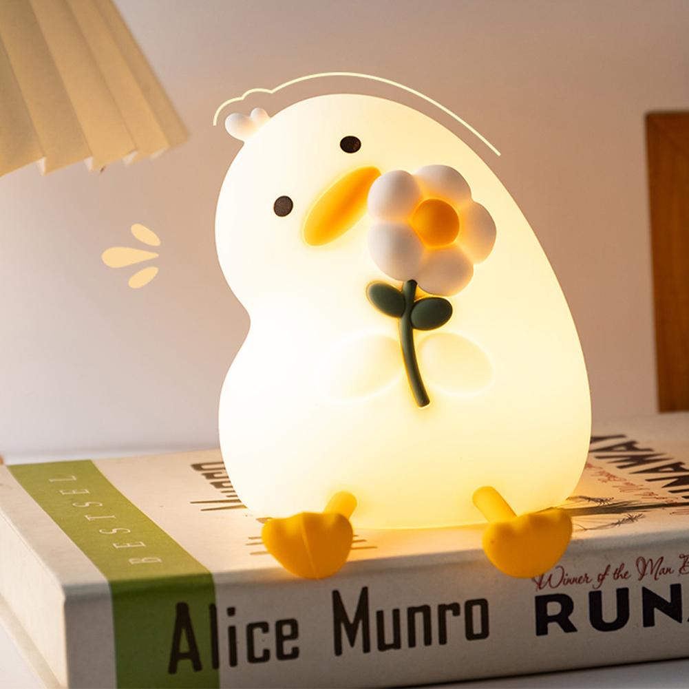 Silicone Pat Night Light Animal Bedside Lamp Eye Caring Atmosphere Light 3 Level Dimmable Cartoon Sleeping Light for Kids Room