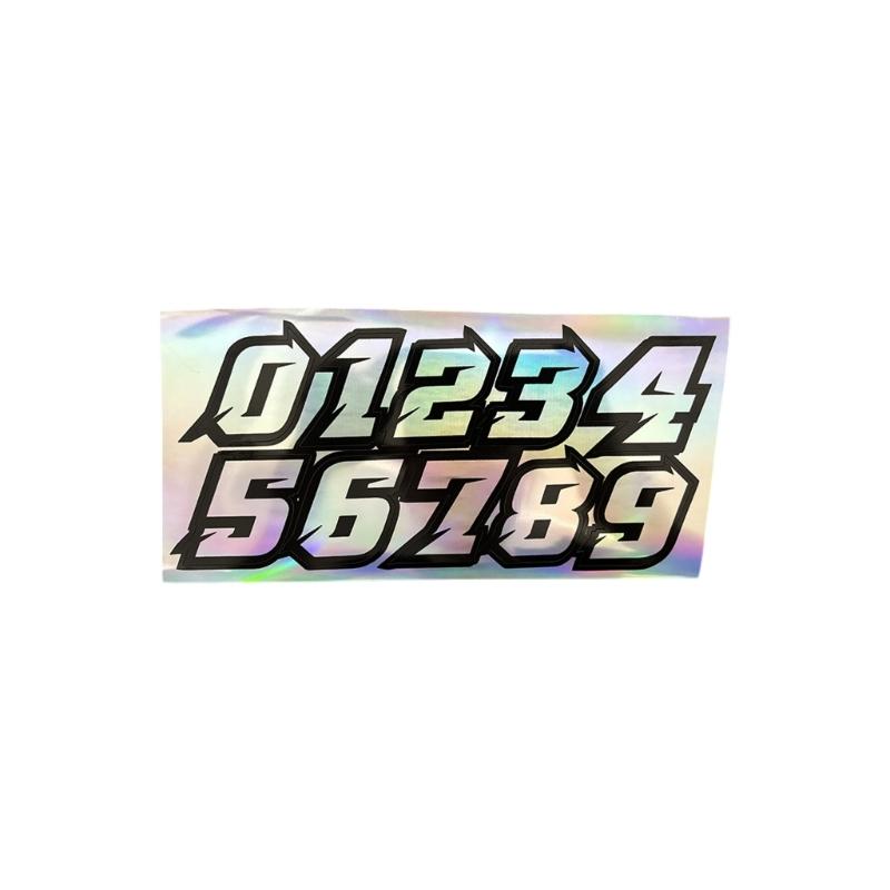 Rainbow Motorcycle Racing Number Stickers Waterproof UV Resistant Adhesive Decals