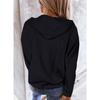Women's Loose Slit Pocket Zip Solid Long Sleeve Hooded Sweatshirt Cardigan