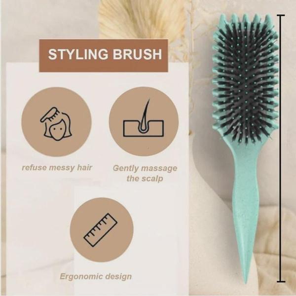 1pc Nylon Bristle Curl Defining Styling Brush for Dry Hair, Anti-frizz Detangling Hairbrush for Men and Women, Enhances Curl Definition and Separation