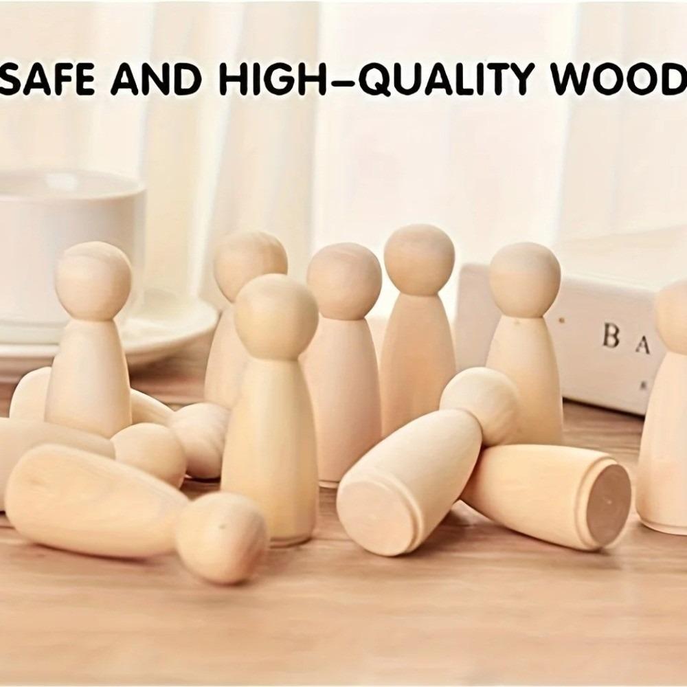 50pcs Natural DIY Wooden Figures Handicrafts Painting Dolls Toys  Wedding Craft