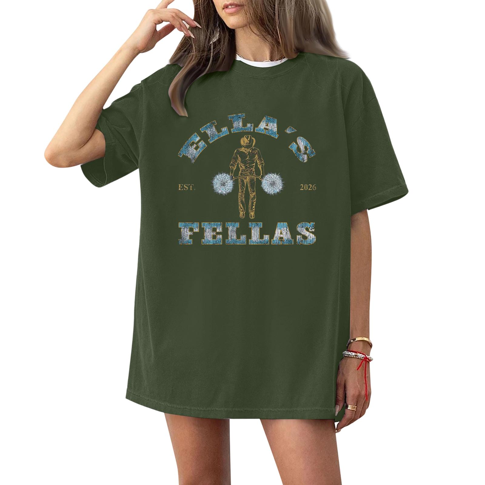 

Women s Fashionable Casual Short Sleeved Printed T-Shirt Round Neck Top L армия зеленый