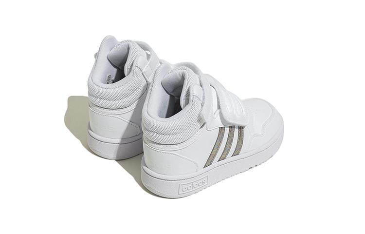 Adidas Hoops MID 3.0 AC Synthetic Leather Abrasion Resistant High top Skateboard Shoes White Infant And Toddler HP2660