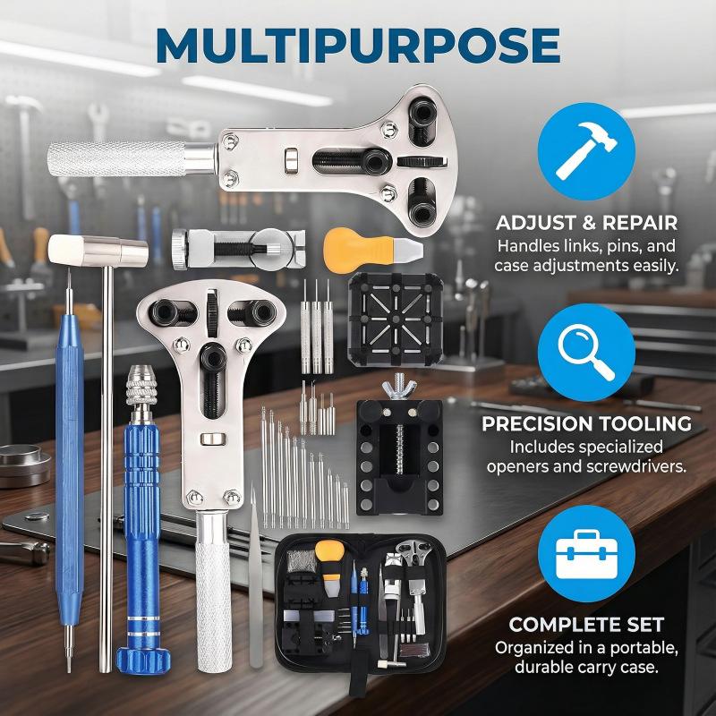 147-Piece Watch Repair Tool Kit for Disassembly and Battery Replacement