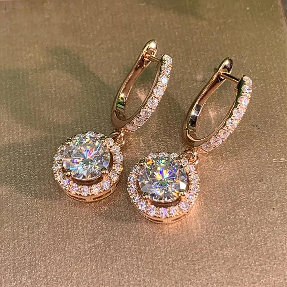 Huitan Versatile Classic Design Round Dangle Earrings For Women Dazzling Crystal CZ Engagement Wedding Statement Earring