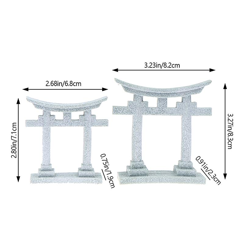 Torii Gate Aquarium Decor Miniature Ornamenttank Garden Shrine Shinto Landscape Sandstone Micro Decoration Simulation