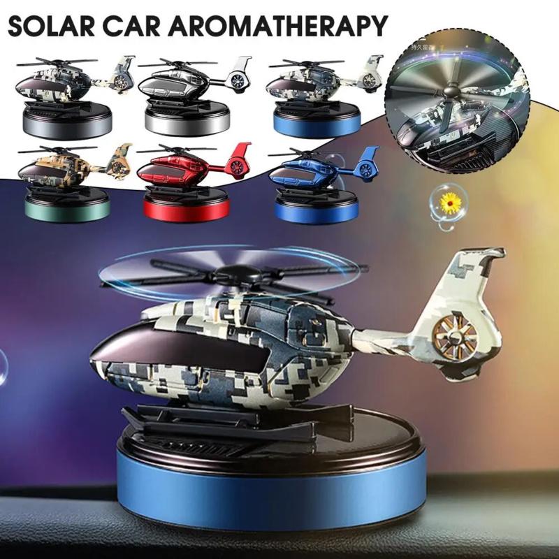 Car Helicopter Solar Rotating Perfume Diffuser Car Fragrance Decoration Car Air Freshener Ornaments Deodorant Perfume Diffuser