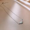 Silver Whale Pendant Necklace Copper Zircon Pendant Cute Clavicle Chain  Daily