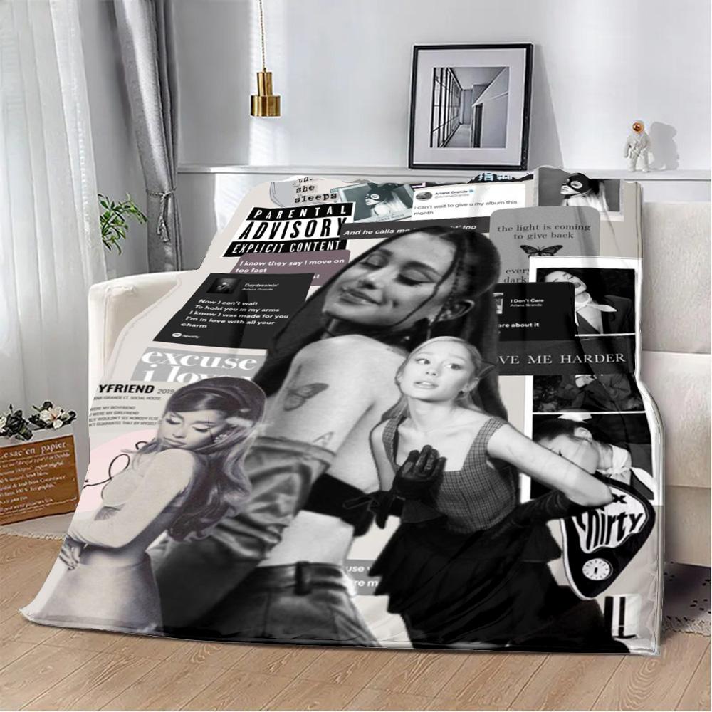 Printed Blanket Picnic Blankets Singer A-Ariana Grande Warm Blanket Soft and Comfortable Blanket Home Travel Birthday Gift