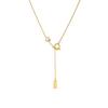 Gold Plated Stainless Steel Heart Shell Ot Toggle Pendant Necklace for Women