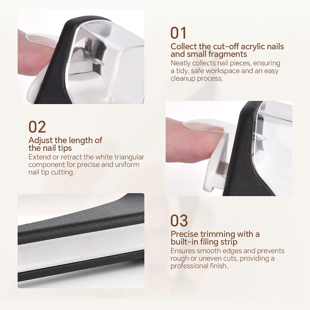 False Nail Tip Clipper Blade Anti-splash U-Shaped False Nail Scissors Cutter False Tips Edge Cutter Manicure Tools for Hand Care