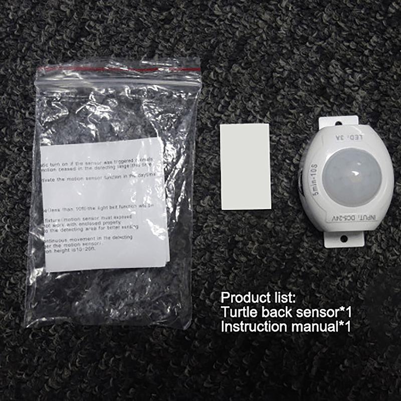 Interruptor de luz con sensor infrarrojo ajustable con retardo de tiempo para tira LED CC12V 24V Detector de inducción infrarrojo Interruptor con sensor de movimiento LED
