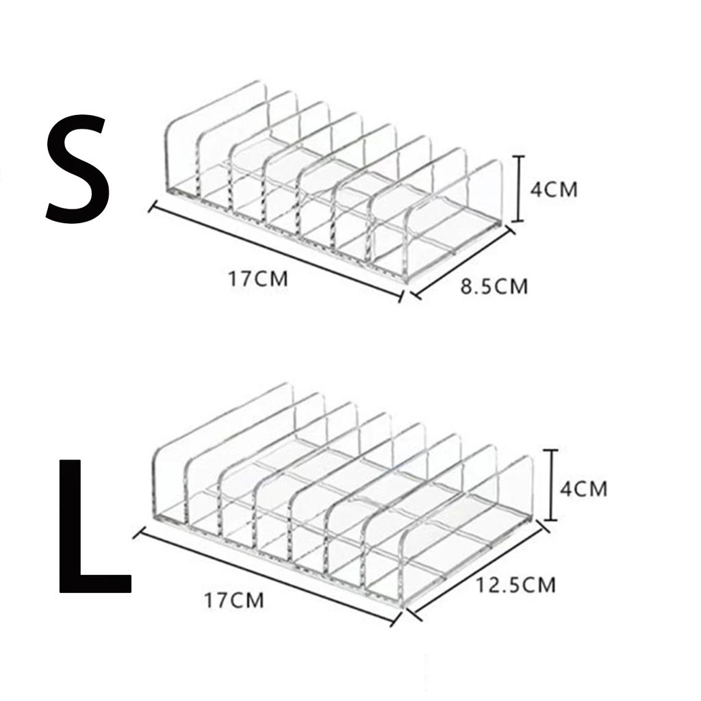 7-Compartment Transparent Makeup Organizer for Eyeshadow Palette and Cosmetics, Vanity Table and Bathroom Countertop Storage Box