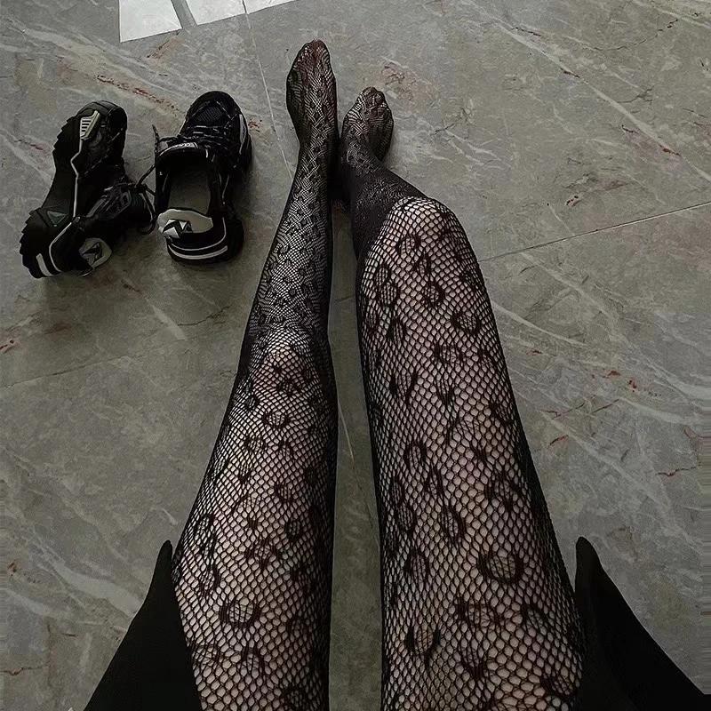Heart Flower Mesh Stockings Japanese Girl Lolita Ins Tights White Fishnet Pantyhose Female for Women Summer Legging Stocking