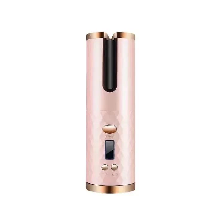 Portable Wireless Automatic Hair Curler 3 Color Options USB Charging Anti-Scalding Hair Curling Iron for Styling розовый