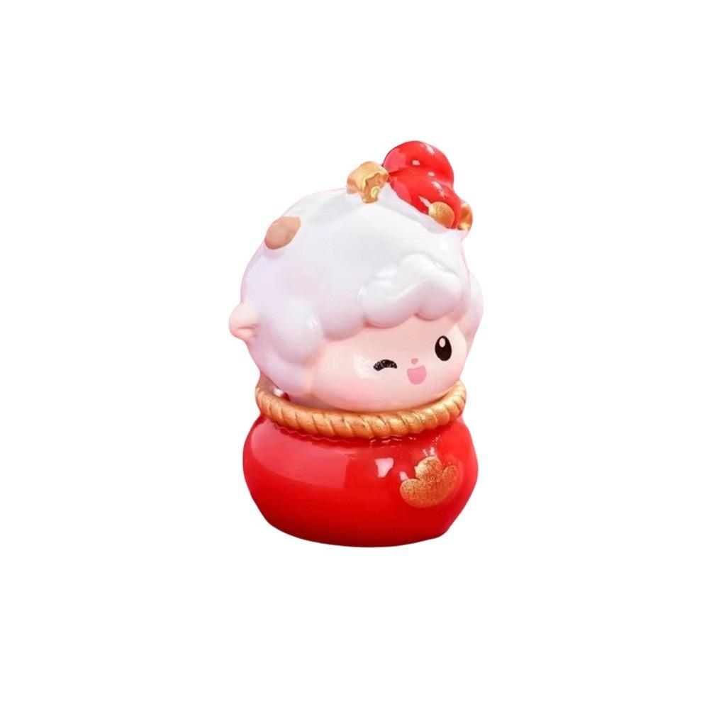 Resin Year of The Goat Ornament Lucky Theme Mascot Ornament Zodiac Goat Figurines Home Decor