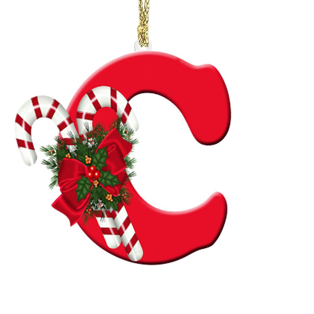 1pc Christmas Pendant Acrylic 26 Letter Pendant Hanging Christmas Tree Ornament Accessories Xmas New Year Decor Ornaments