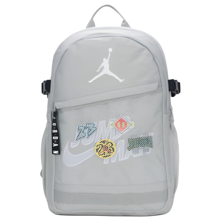 Jordan 24L Logo Simple Large Capacity Polyester Backpack Unisex Backpack Oyster-Gray JD2613100GS-004 Oyster Gray