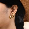 2026 Edelstahl-Ohrringe Exquisiter Blatt-Mode-Steckerohrring Klassischer Übertriebener Ohrring für Damen Schmuck Party Geschenke