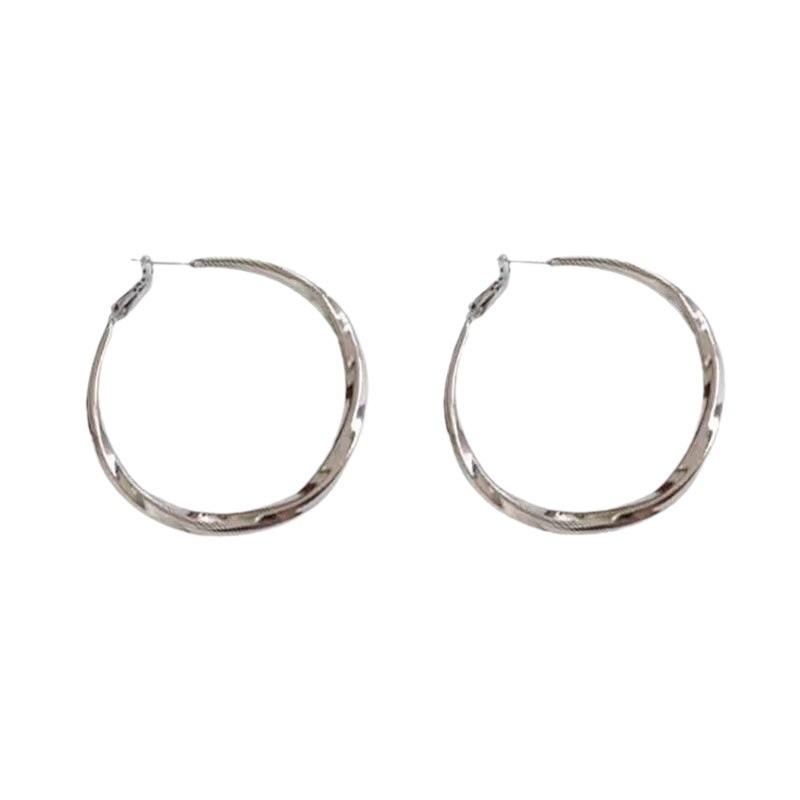 Trendige Ohrringe Creolen Ungleichmäßige Gestreifte Hiphop Rock Stil Ungewöhnliche Schlaufenohrringe Für Mädchen Täglichen Schmuck Geschenk