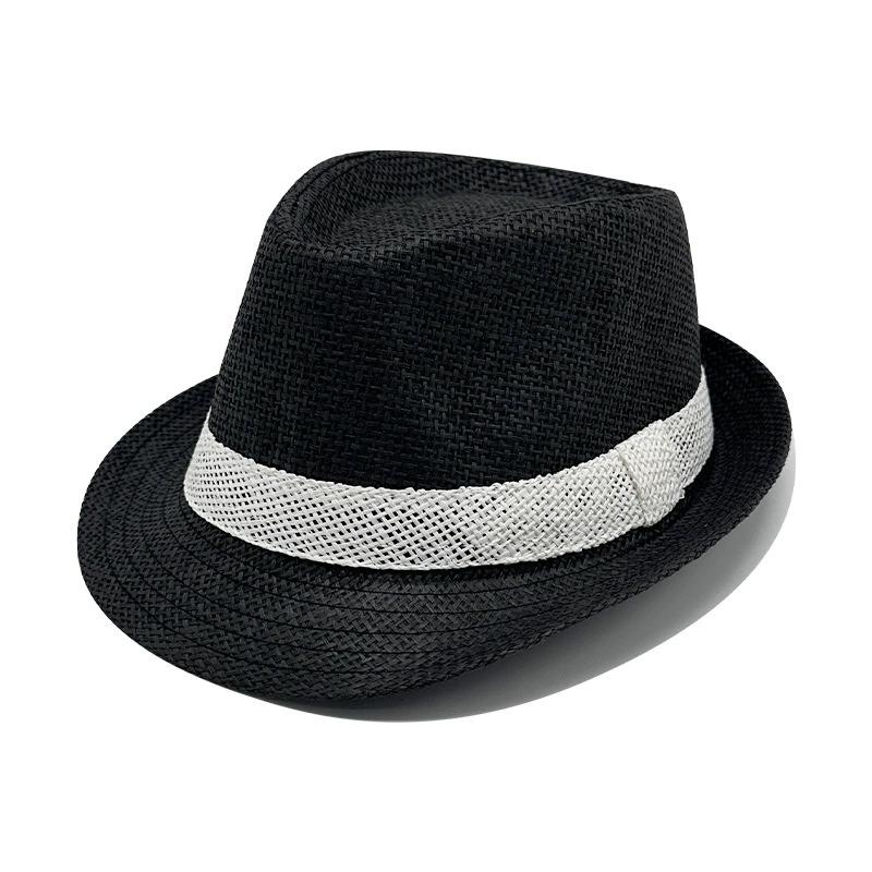British Jazz Hat for Men Spring and Summer New Style Sun Protection Straw Hat Seaside Beach Hat Straw Casual Hat
