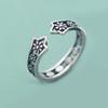 Adjustable Floral Ring Women Vintage Style Copper Statement Jewelry Minimalist Boho Chic Accessory