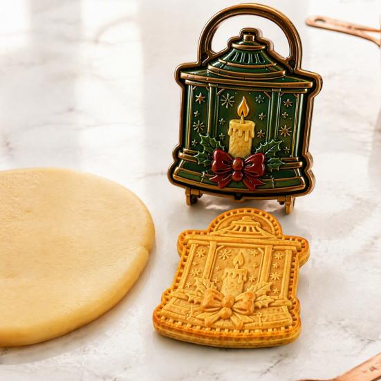 Timbri per Impasto Pressati a Mano per le Feste Stampo per Mini Torta di Natale, Stampa 3D in Rilievo Accessori Facili per la Cottura Stampo a Pressione Riutilizzabile Fai-da-te per Feste Regali da Cucina