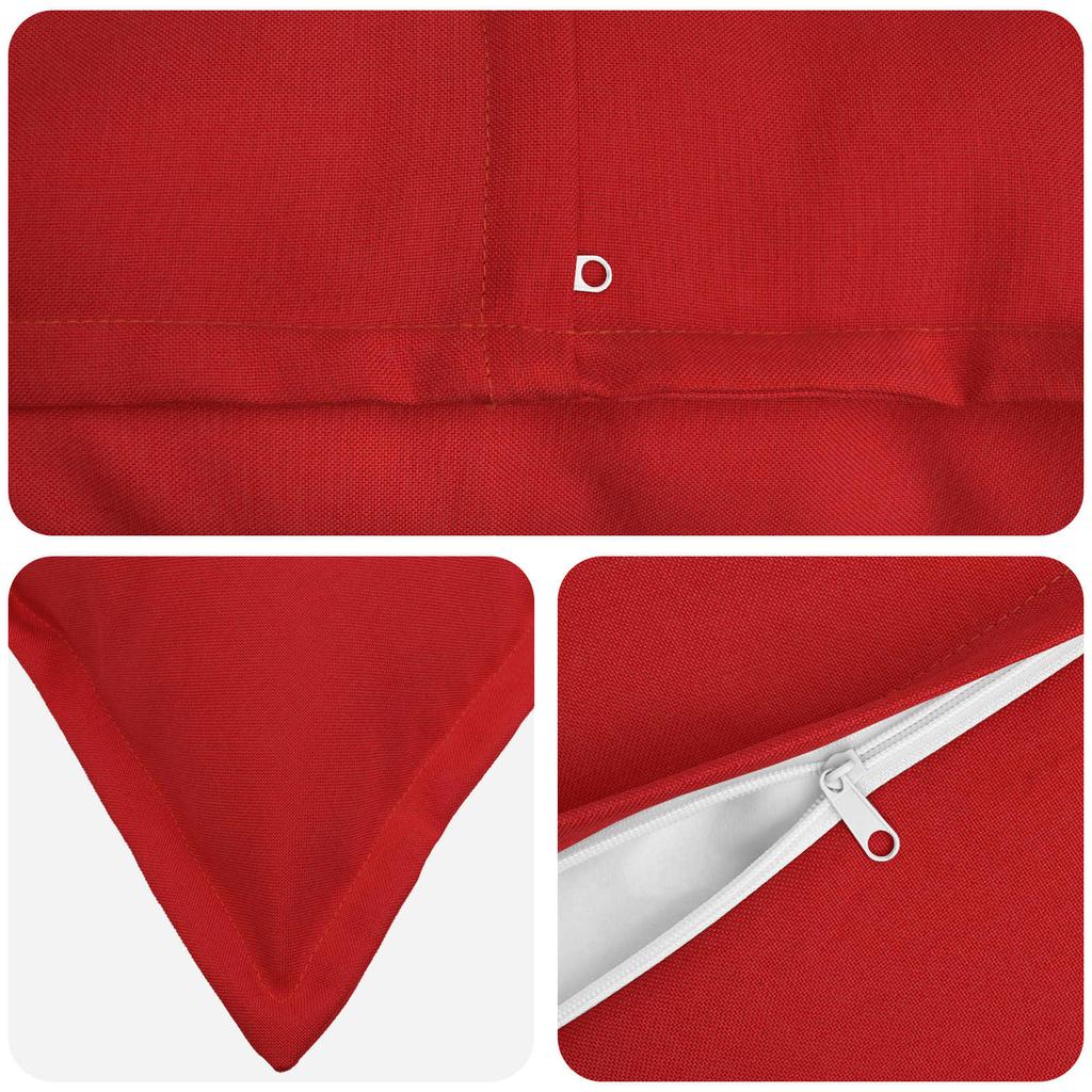 Cushions with Insert HOUTEN 12 Pcs Red Faux Linen