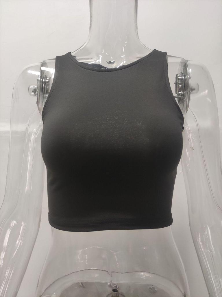 European & American Women's Sleeveless Racerback Crop Top