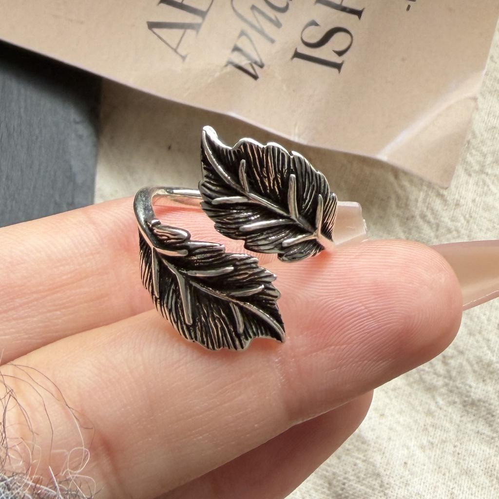 Xiaomi 925 Sterling Silver Rings for Women Couple Minimalist Handmade Simple Retro Leaf Ring Fine Jewelry Gift Prevent Allergy